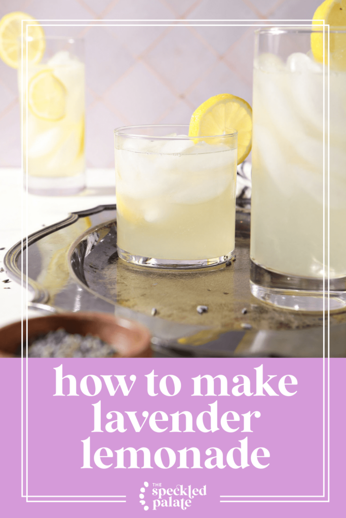 pinterest image of a glass of lavender lemonade