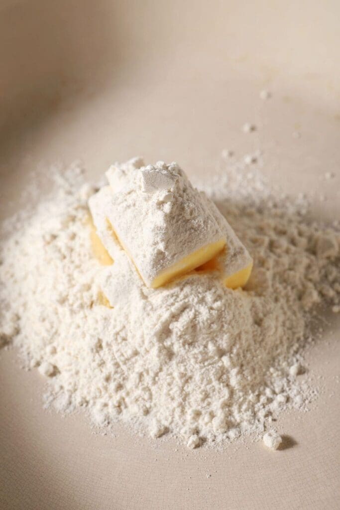 Butter and flour in a pan