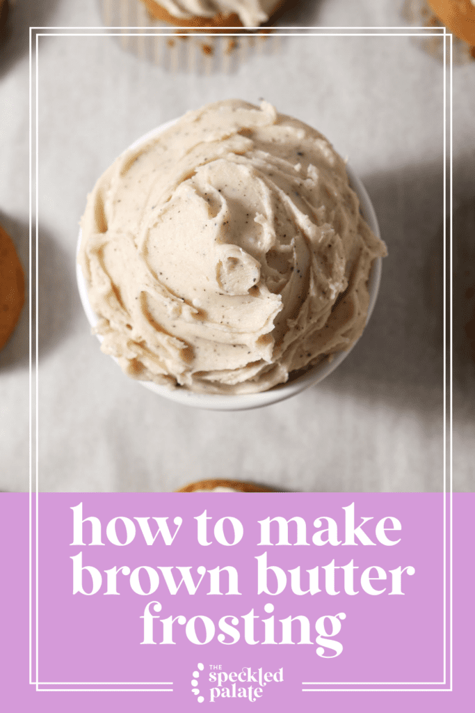 pinterest graphic for brown butter frosting