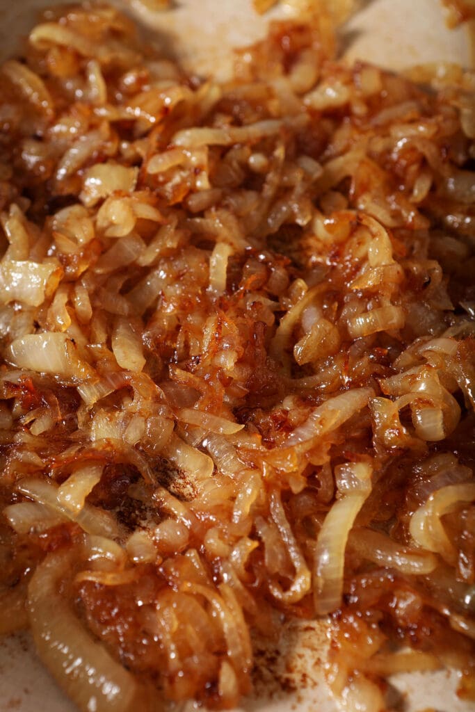 Caramelized onions in a skillet