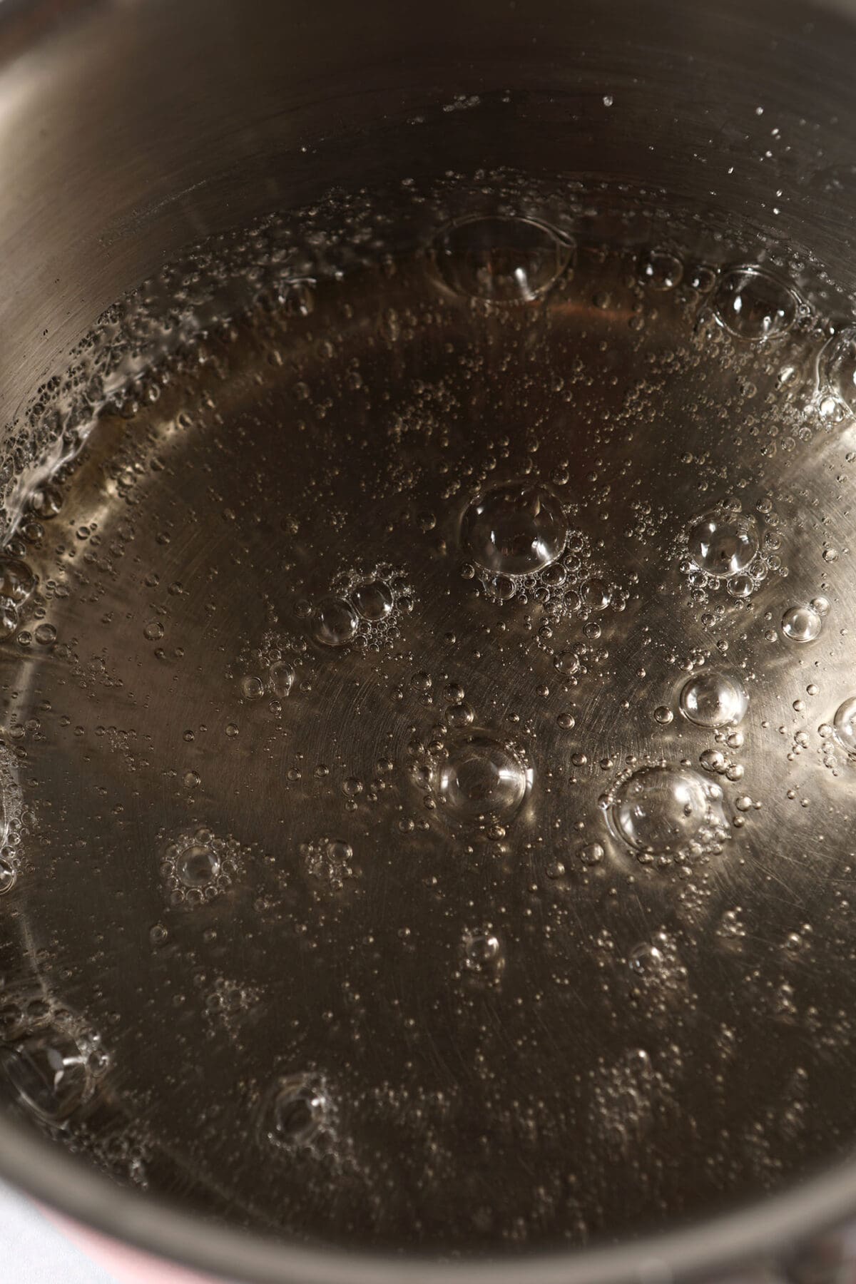 Sugar bubbles in a saucepan