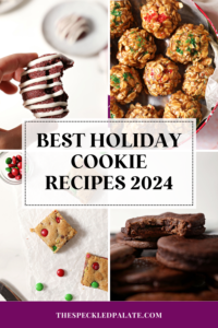 a collage of 4 images showing different cookies with the text best holiday cookie recipes 2024