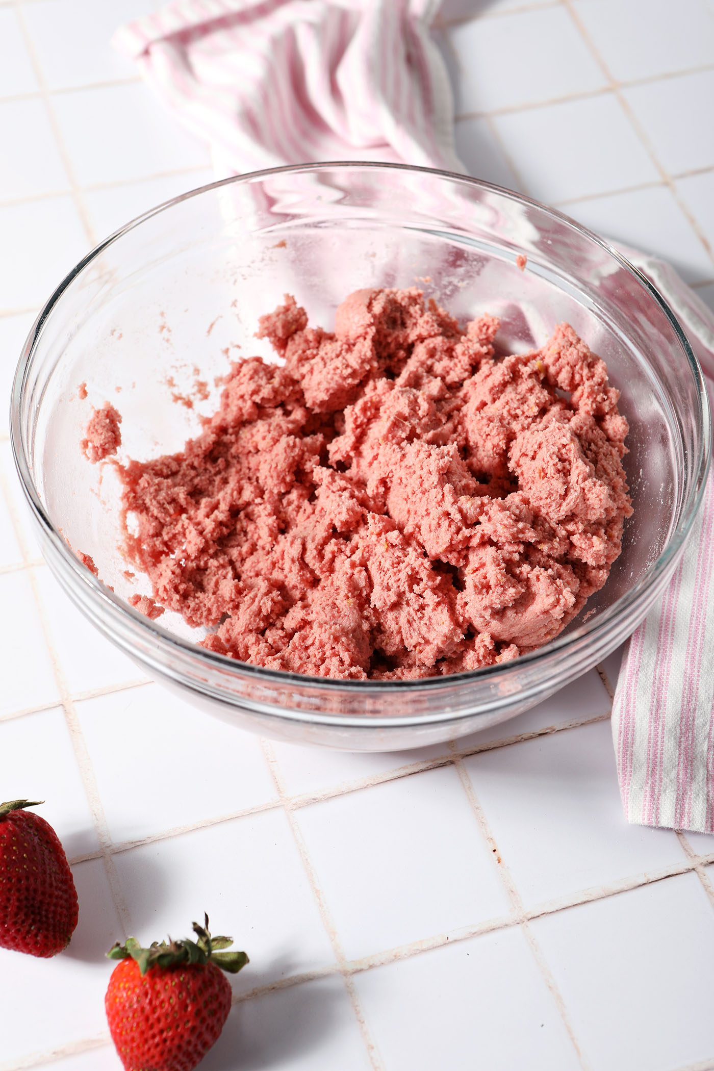 Strawberry Lemonade Cookie dough after mixing