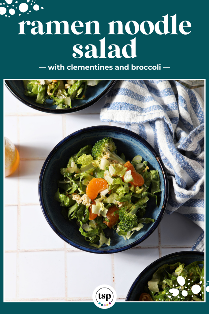 ramen noodle salad with clementines and broccoli