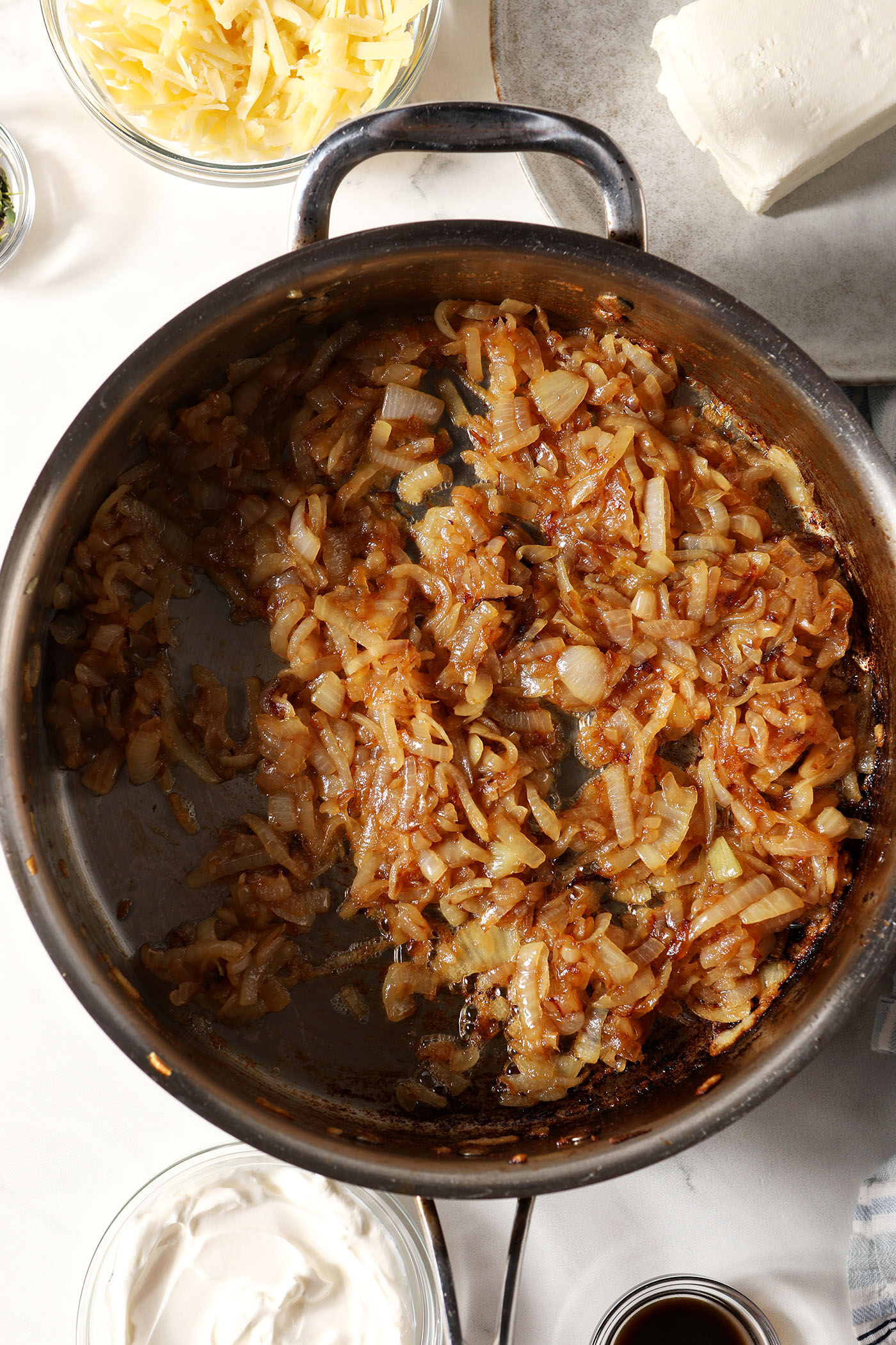Caramelized onions in a skillet