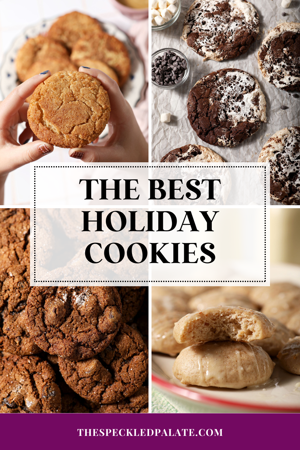 a collage of four cookie images with the text the best holiday cookies