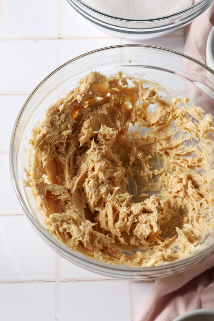 Maple cream and butter in a bowl after blending