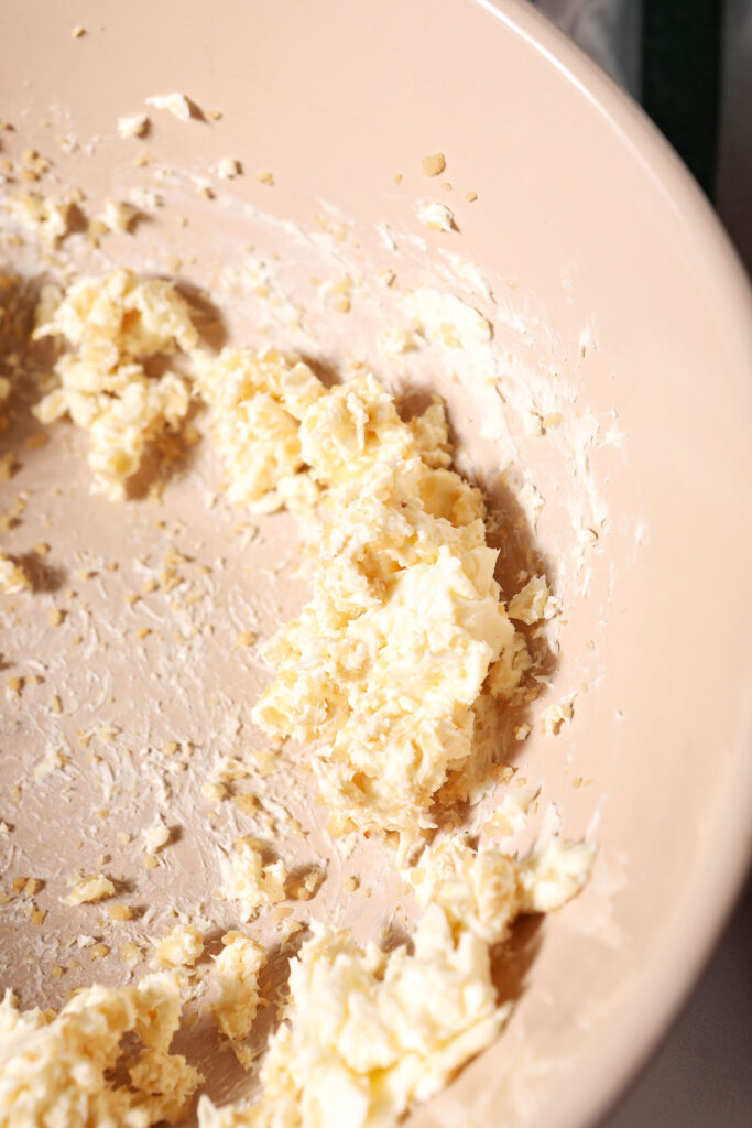 Butter and ginger in a bowl after mixing