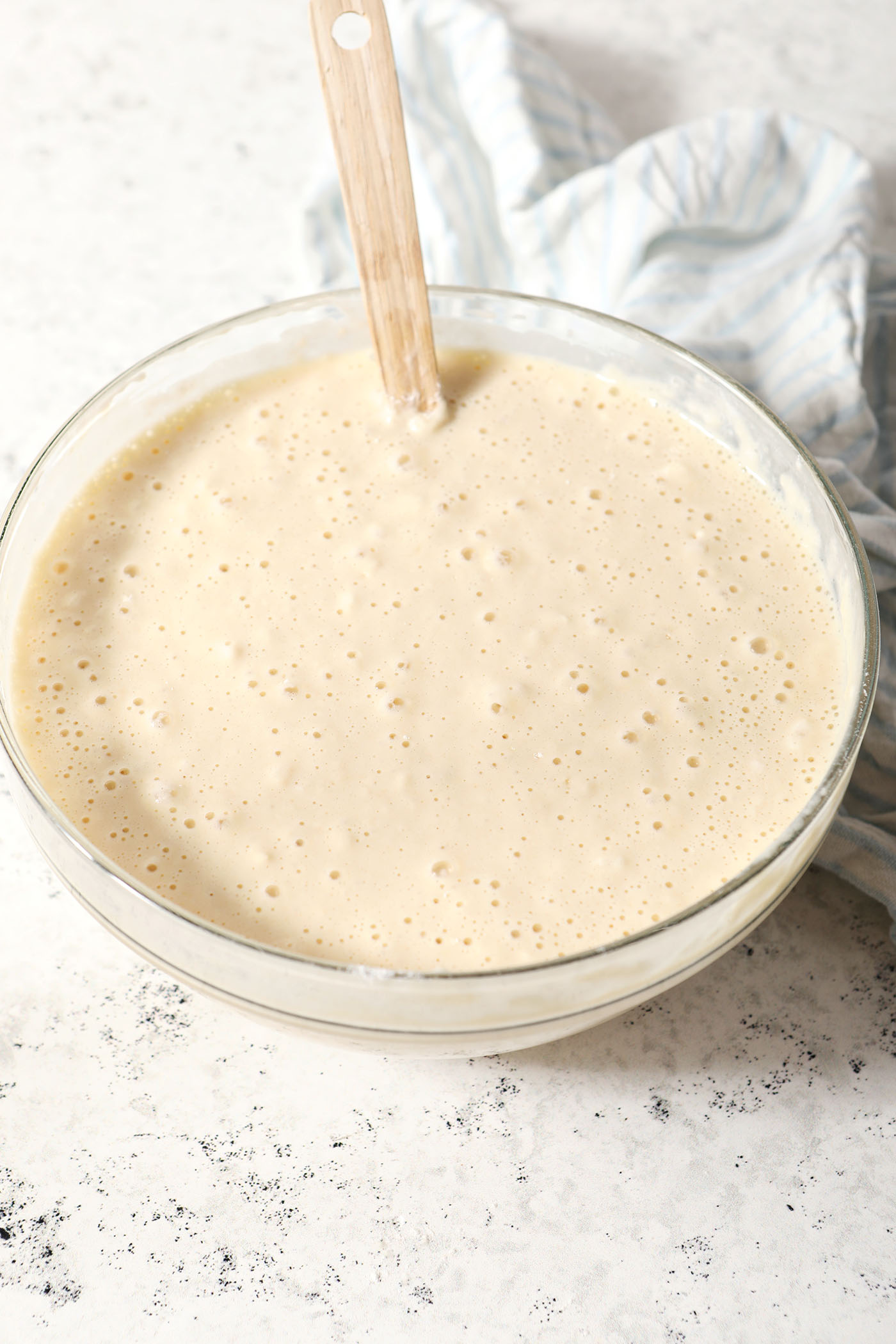 Mixed sheet pan pancake batter in a bowl