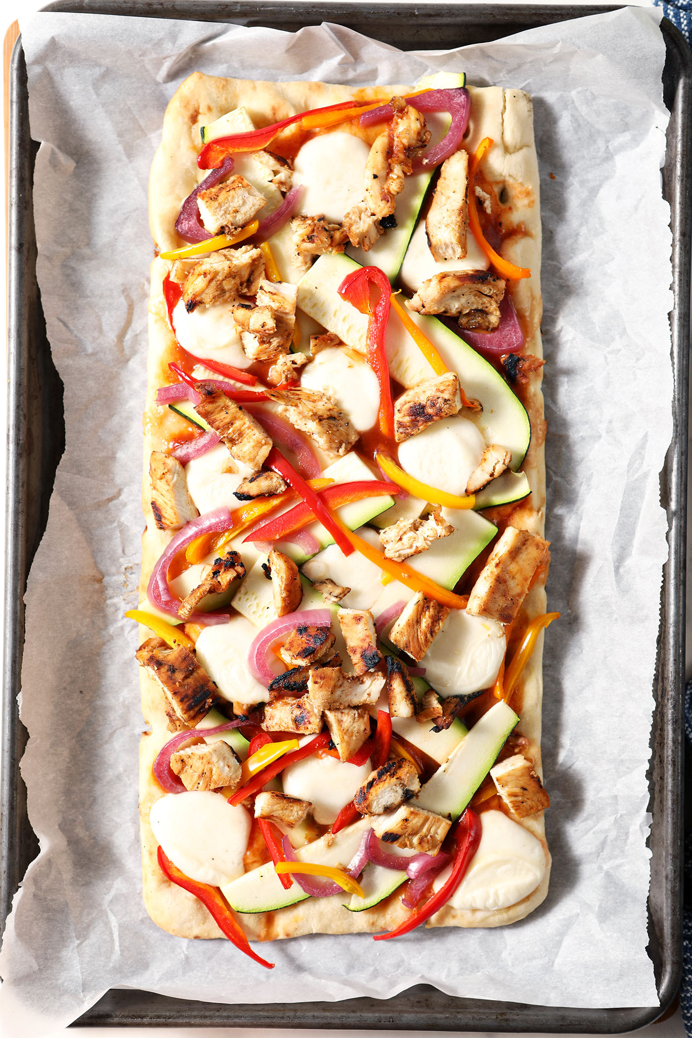 Grilled BBQ Chicken Flatbread after cooking