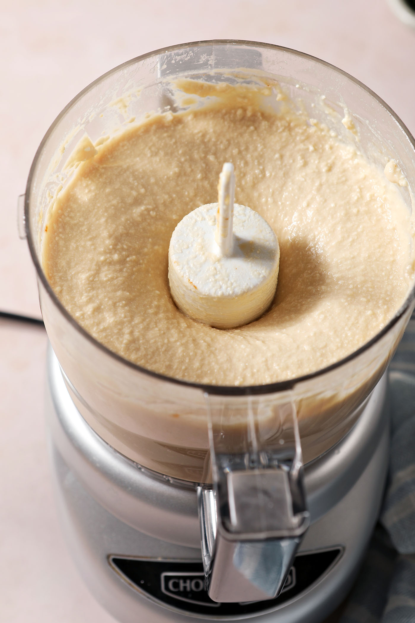 Whipped hot honey dip in a food processor